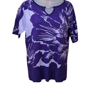 NY&C purple floral print top